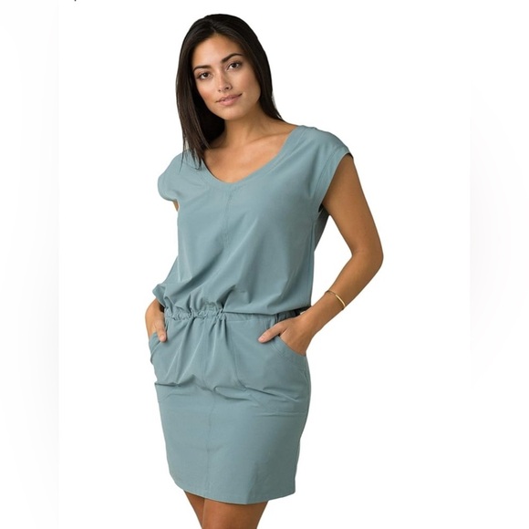 Prana Dress Womens Sz Small Smoky Blue Norma Pockets Lightweight Travel Outdoor - Picture 1 of 9